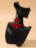 1 Pair Hawaiian Vacation Ethnic Style Water Droplets Embroidery Cloth Drop Earrings main image 6