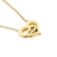 Stainless Steel 18K Gold Plated Lady Letter Heart Shape Pendant Necklace main image 8