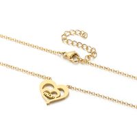 Stainless Steel 18K Gold Plated Lady Letter Heart Shape Pendant Necklace main image 7