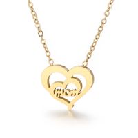 Stainless Steel 18K Gold Plated Lady Letter Heart Shape Pendant Necklace main image 9