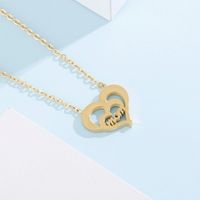 Stainless Steel 18K Gold Plated Lady Letter Heart Shape Pendant Necklace main image 1