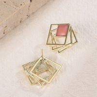 1 Pair Simple Style Square Enamel Plating Alloy Ear Studs main image 6