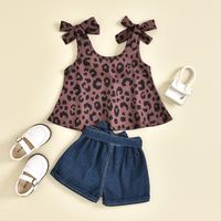 Casual Round Dots Leopard Cotton Baby Clothing Sets main image 2
