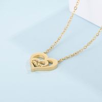 Stainless Steel 18K Gold Plated Lady Letter Heart Shape Pendant Necklace main image 2