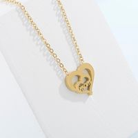 Stainless Steel 18K Gold Plated Lady Letter Heart Shape Pendant Necklace main image 3