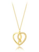Copper 18K Gold Plated Elegant Simple Style Heart Shape Snake Inlay Zircon Pendant Necklace sku image 2