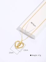 Cobre Chapado En Oro De 18 Quilates. Elegante Estilo Simple Forma De Corazón Serpiente Embutido Circón Collar Colgante main image 3