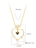 Copper 18K Gold Plated Elegant Simple Style Heart Shape Snake Inlay Zircon Pendant Necklace main image 2