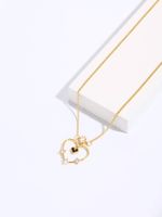Copper 18K Gold Plated Elegant Simple Style Heart Shape Snake Inlay Zircon Pendant Necklace sku image 1