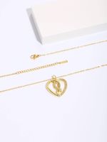 Copper 18K Gold Plated Elegant Simple Style Heart Shape Snake Inlay Zircon Pendant Necklace main image 6