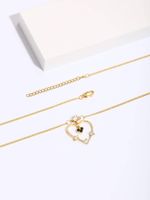 Copper 18K Gold Plated Elegant Simple Style Heart Shape Snake Inlay Zircon Pendant Necklace main image 4