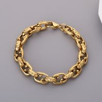 Stainless Steel 18K Gold Plated Casual Simple Style Solid Color Bracelets main image 1