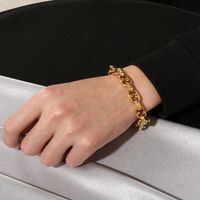 Stainless Steel 18K Gold Plated Casual Simple Style Solid Color Bracelets main image 9