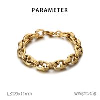 Stainless Steel 18K Gold Plated Casual Simple Style Solid Color Bracelets main image 2