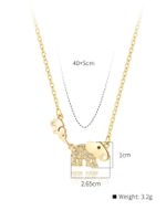 Copper 18K Gold Plated IG Style Simple Style Letter Flower Elephant Inlay Zircon Pendant Necklace main image 2