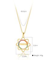 Copper 18K Gold Plated IG Style Simple Style Letter Flower Elephant Inlay Zircon Pendant Necklace main image 3