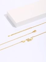 Copper 18K Gold Plated IG Style Simple Style Letter Flower Elephant Inlay Zircon Pendant Necklace main image 4