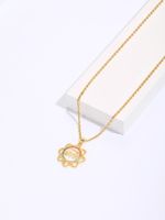 Copper 18K Gold Plated IG Style Simple Style Letter Flower Elephant Inlay Zircon Pendant Necklace main image 5