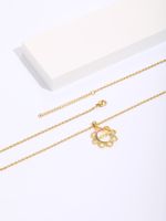 Copper 18K Gold Plated IG Style Simple Style Letter Flower Elephant Inlay Zircon Pendant Necklace main image 6
