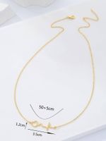 Copper 18K Gold Plated IG Style Simple Style Letter Electrocardiogram Heart Shape Hollow Out Inlay Zircon Pendant Necklace main image 2