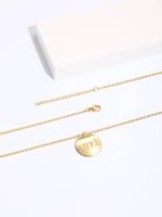 Copper 18K Gold Plated IG Style Simple Style Letter Electrocardiogram Heart Shape Hollow Out Inlay Zircon Pendant Necklace main image 4