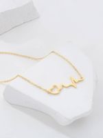 Copper 18K Gold Plated IG Style Simple Style Letter Electrocardiogram Heart Shape Hollow Out Inlay Zircon Pendant Necklace main image 6