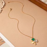 Elegant Simple Style Shamrock Alloy Enamel Inlay Glass Gold Plated St. Patrick Women's Pendant Necklace main image 5