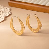 1 Pair IG Style Simple Style Geometric Alloy 14K Gold Plated Earrings main image 1