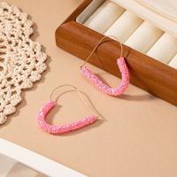 1 Pair Romantic Sweet Heart Shape Alloy Plastic 14K Gold Plated Hoop Earrings sku image 1