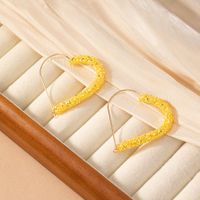 1 Pair Romantic Sweet Heart Shape Alloy Plastic 14K Gold Plated Hoop Earrings sku image 4