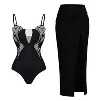 Women's Glam Luxurious Romantic Flower Rhinestone Appliques One Piece Swimwear main image 2