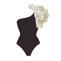 Femmes Vacances À La Française Romantique Fleur Fleurs Appliques Une Seule Pièce Maillots De Bain main image 5