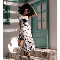 Women's Retro Vacation French Style Polka Dots Flowers Hollow Out One Piece Swimwear main image 4