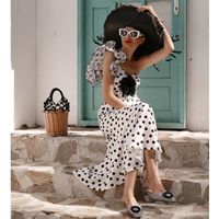 Women's Retro Vacation French Style Polka Dots Flowers Hollow Out One Piece Swimwear main image 5