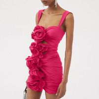 Women's Retro French Style Romantic Solid Color Flowers Ruched One Piece Swimwear main image 4