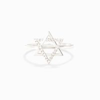 Sterling Silver Simple Style Hexagram Geometric Plating Rings sku image 2