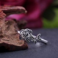 Sterling Silver Simple Style Flower Plating Rings main image 1
