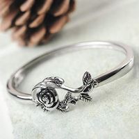 Sterling Silver Simple Style Flower Plating Rings main image 4
