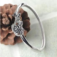 Sterling Silver Simple Style Flower Plating Rings main image 5