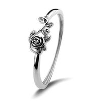 Sterling Silver Simple Style Flower Plating Rings main image 3
