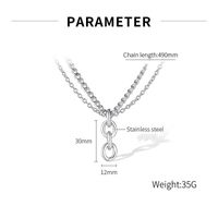 Stainless Steel Hip-Hop Geometric Double Layer Necklaces main image 2