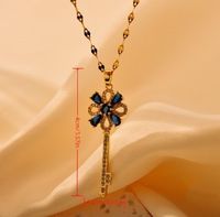 Copper Vintage Style Key Plating Inlay Zircon Pendant Necklace main image 2