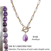 Elegant Water Droplets Stainless Steel Freshwater Pearl Toggle Pendant Necklace sku image 9