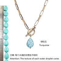 Elegant Water Droplets Stainless Steel Freshwater Pearl Toggle Pendant Necklace sku image 5