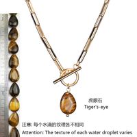 Elegant Water Droplets Stainless Steel Freshwater Pearl Toggle Pendant Necklace sku image 7