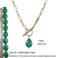 Elegant Water Droplets Stainless Steel Freshwater Pearl Toggle Pendant Necklace sku image 6