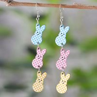 1 Pair Retro Rabbit Wood Drop Earrings sku image 1