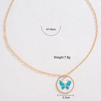 Cobre Chapado En Oro De 18 Quilates. Elegante Dulce Mariposa Embutido Diamantes De Imitación Collar Colgante main image 2