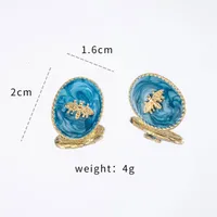 1 Pair Elegant Retro Oval Bee Copper 18K Gold Plated Ear Studs main image 2