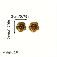 1 Pair Simple Style Flower Copper 18K Gold Plated Ear Studs main image 2